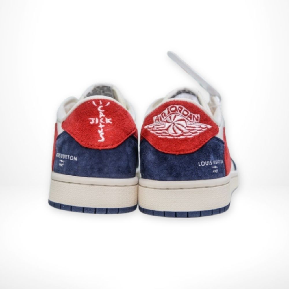 Air Jordan 1 Low x Travis Scott x Louis Vuitton White Red Blue Custom