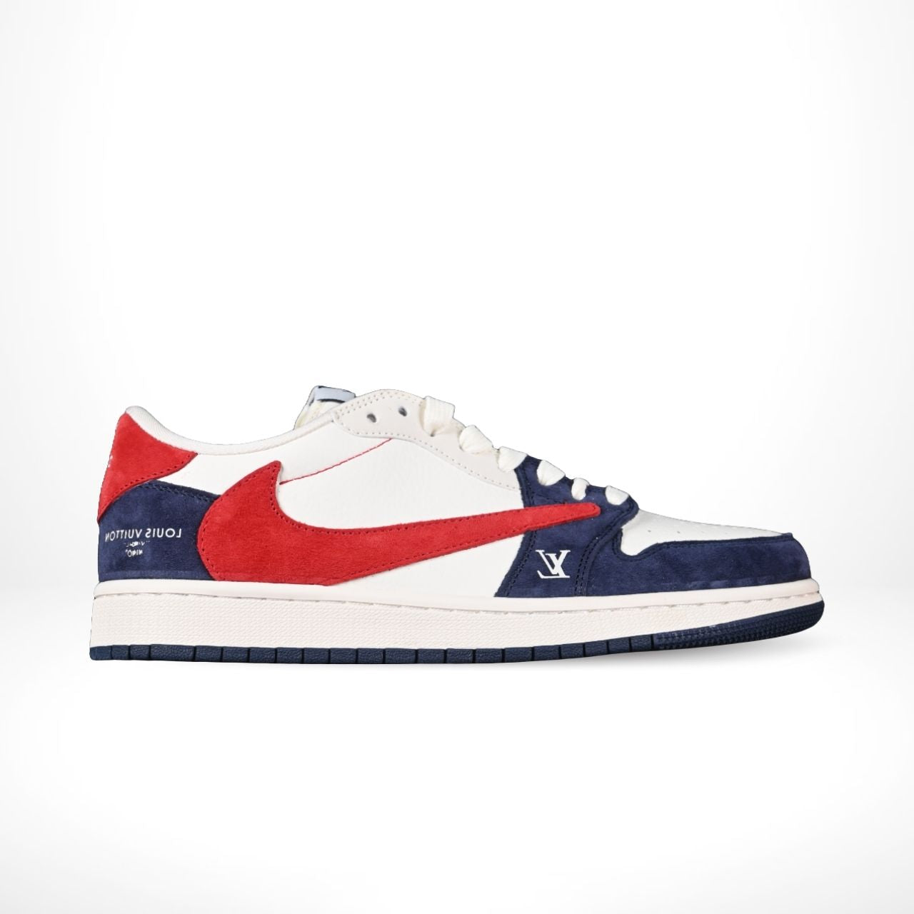 Air Jordan 1 Low x Travis Scott x Louis Vuitton White Red Blue Custom